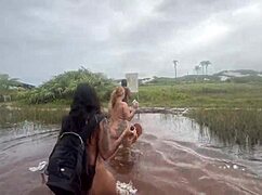 Wow, hit the nudist beach with hot brunettes for wild interracial action!