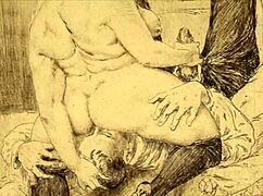 hey, check out these vintage hentai drawings with erotic anime scenes