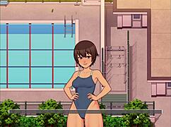 In this hentai game, i fucked her in the bathroom and spied on the school pool, parte 10.