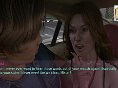 A wife and stepmother play a steamy game with big tits on display.