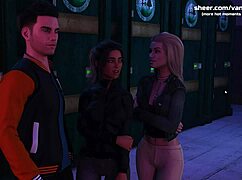 两个18+骚货公共野外分享大屌三人行