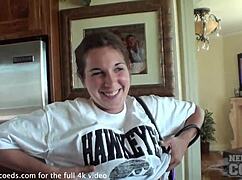 Hot Iowa girl strips bare and touches herself for her first camera moment.