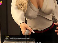 Pretty anime girl with big boobs in Wings of Silicon Hentai game