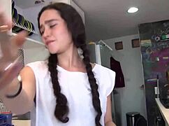 i'm luna ruiz, brunette latina maid, enjoying rough pov sex after cleaning, oh shit