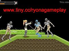 Hentai game features cute blonde girl in army action