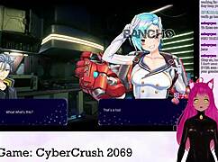 嘿，VTuber lewdneko 第一部和cybercrush 2069狂野玩起来