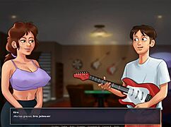 Summer fling: Big tits and ass in 3D anime karaoke