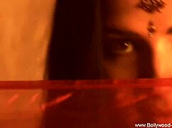 A sexy brunette performs a solo belly dance and gets herself off