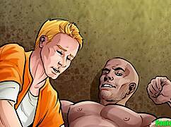 Hardcore prison sex: Atrás das grades, first day in jail