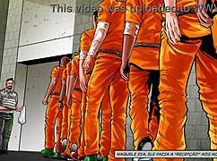 Hardcore prison sex: Atrás das grades, first day in jail