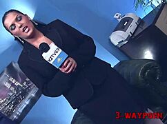 办公室狂野群交，金发黑发大奶齐上阵