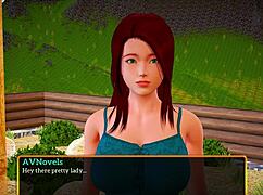 Beautiful brunette milf in erotic cartoon-style video