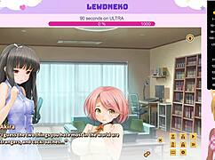 vtuber lewdneko plays love cubed and moans during creampie bdsm scene