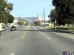 I Fingered European Teen in Public with Natural Tits Handjob