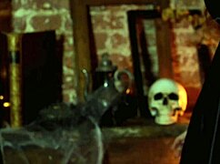 Sexy devil, hot wax on big clit and nipples!