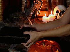 Sexy devil, hot wax on big clit and nipples!