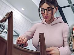 所以，这个性感秘书有巨乳，在办公室工作，对吧？调皮狐狸在动漫角色扮演中疯狂！