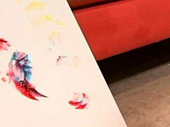 short haired blonde hottie gives footjobs and gets her pussy licked