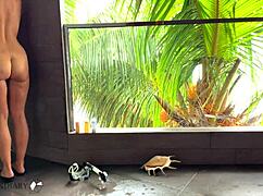 Married couple’s romantic shower experience on a tropical island in projectfundiary