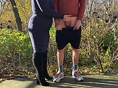 Stepson in Law Forces Me into Kinky Outdoor Handjob