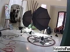 Natasha Nice indulges in solo masturbation alone