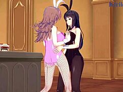 哇！Sagiri Sakurai、Setsuko Ohara和Excellen Browning在《超级机器人大战》Hentai中玩疯狂女同！