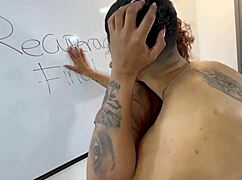 milf teacher carla morelli fucks big cock student in classroom, ending with cum in mouth