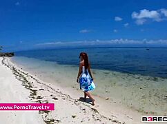 Public beach blowjob and fuck with my girlfriend