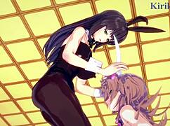 哇！Sagiri Sakurai、Setsuko Ohara和Excellen Browning在《超级机器人大战》Hentai中玩疯狂女同！