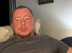 flexible guy plugs and masturbates with monster cock toys 😈