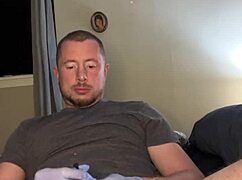 flexible guy plugs and masturbates with monster cock toys 😈