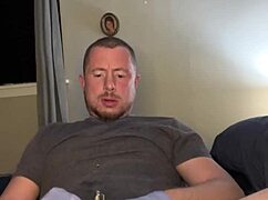 flexible guy plugs and masturbates with monster cock toys 😈