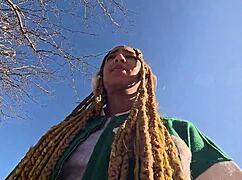 ebony luna black recognizes me on the street and takes me home for rough pov sex