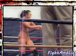 european BABES WRESTLING hard in a boxing ring match