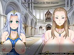 Busty princess hypnosis visual novel with big tits and cum