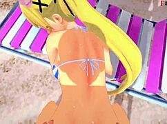 Marie Rose Bikini Beach Sex Fantasy in 3D Cartoon