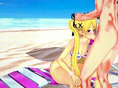 Marie Rose Bikini Beach Sex Fantasy in 3D Cartoon