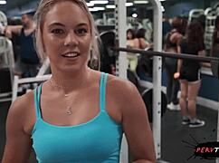 horny pervteen caught in gym locker room with shaved pussy and big ass on display