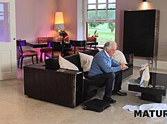 Blonde housewife cheats with neighbor next door