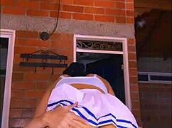 Petite latina teen relaxes for slow tight college fucking.