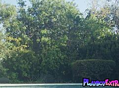 hot lesbians charly summer and jazlyn ray playing tig by the pool outdoor