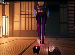 Futanari Girl Dominates Living Dildo With Intense Footjob