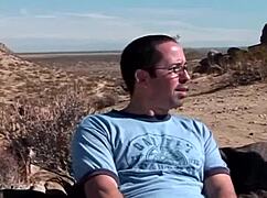 Gay hitchhiker Naomi Russell gets her ass pounded outdoors