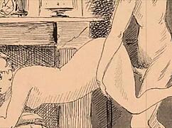 vintage erotic drawings with steamy retro vibes.