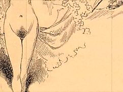 vintage erotic drawings with steamy retro vibes.