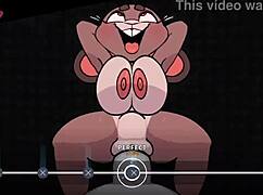 Boss battle in the animated video game