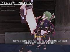 is genshin impact's horny lakris giving footjob and blowjob in this 3d anime porn?