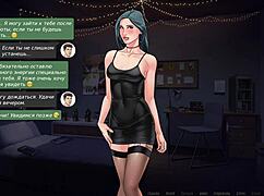 In this anime game, the teen with small tits faces a huge monster cock in intense sex