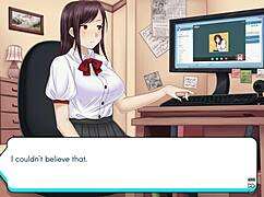 Stephanie and other gamer girls in sexy outfits play video games together