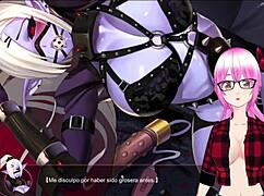 In the mirror, Daisy the dark elf embarks on her pleasure route, big tits bouncing in hentai bdsm